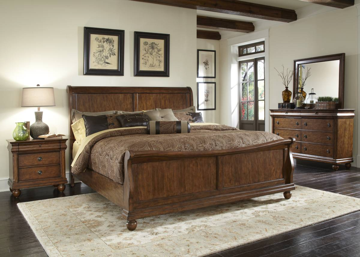 Liberty Rustic Traditions 3-Piece Rustic Cherry King Bedroom Set