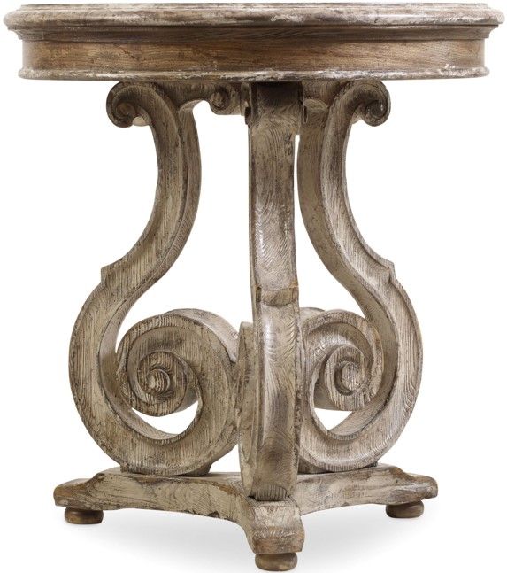 Hooker® Furniture Chatelet Caramel Froth Scroll Accent Table with Paris Vintage Base