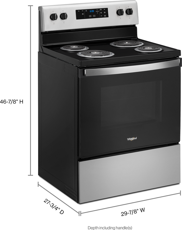 Whirlpool® 30" Stainless Steel Free Standing Electric Range-WFC315S0JS-1