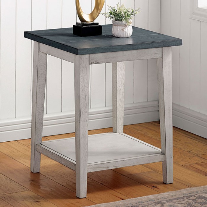 antique blue accent table