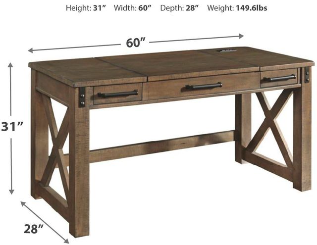 Signature Design by Ashley® Aldwin Gray Home Office Lift Top Desk-2