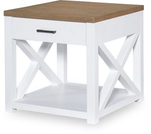 Legacy Classic Franklin Harvest Oak/Natural White Painted End Table