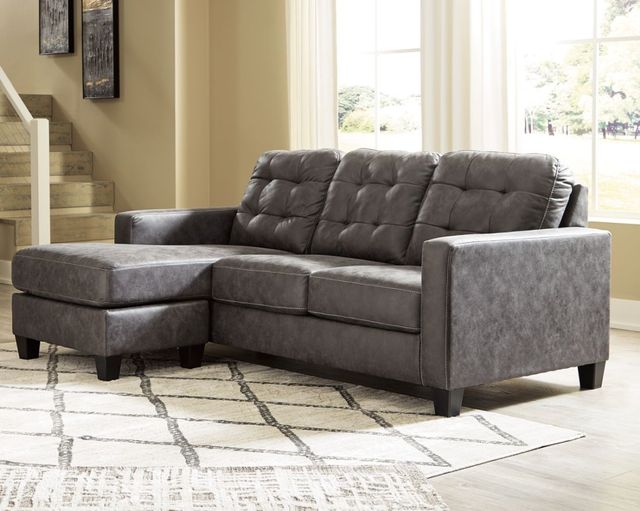 Canapé avec chaise longue Venaldi en tissu gris Benchcraft® 3