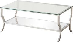 Coaster® Chrome Rectangular Coffee Table With Mirrored Shelf