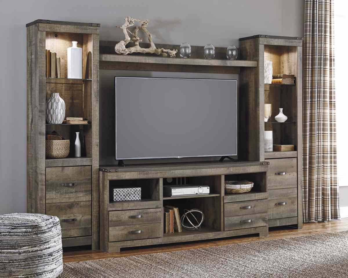 Signature Design By Ashley Trinell 3 Piece Brown Entertainment Center   Be19a43f Ac38 4603 9260 F233f9e28743 