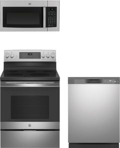GE® 3 Piece Stainless Steel Kitchen Package