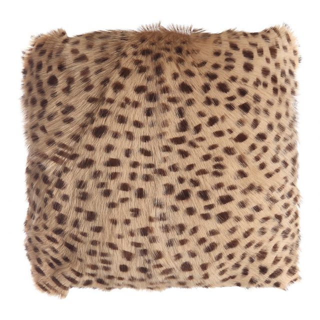 Moe's Home Collection Spotted Goat Cream Leopard Fur Pouf 3
