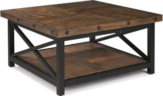 Flexsteel® Carpenter Black/Brown Square Coffee Table