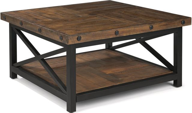 Flexsteel® Carpenter Black/Brown Square Coffee Table-0