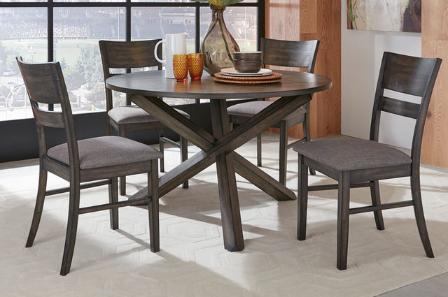Liberty Furniture© Anglewood Dark Umber Brown Pedestal Table-2