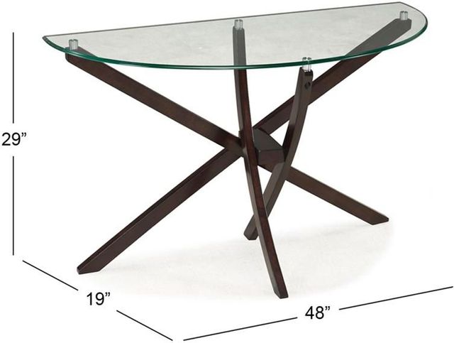 Magnussen Home® Xenia Espresso and Glass Demilune Sofa Table-2