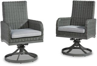 Signature Design by Ashley® Elite Park Set of 2 Gray Swivel Chair with Cushion