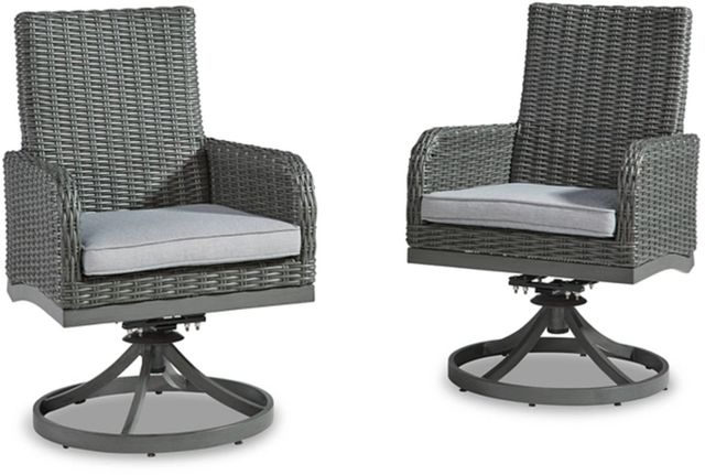 Signature Design by Ashley® Elite Park Set of 2 Gray Swivel Chair with Cushion-0