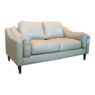 Elements Chino Taupe Leather Loveseat
