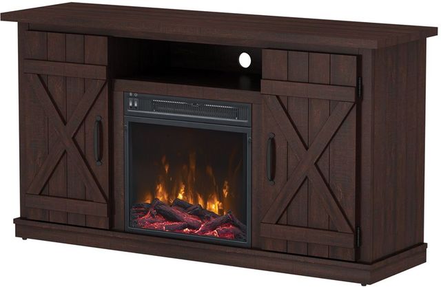 ClassicFlame® Cottonwood Saw Cut Espresso TV Stand with Electric Fireplace 3