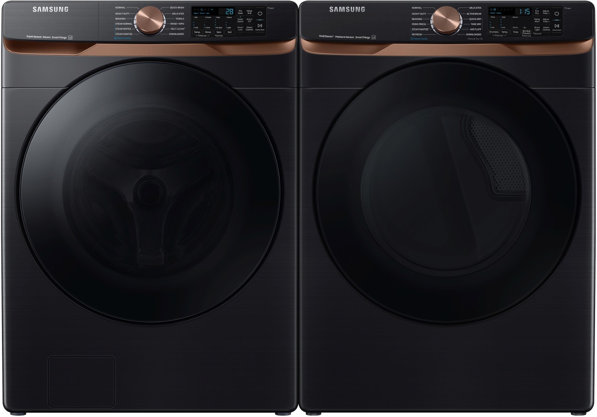 Black samsung washer and store dryer set