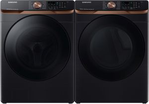 WF50BG8300AV | DVE50BG8300V - Samsung Front Load 5.0 cu. ft. Capacity Washer and a 7.5 cu.ft. Capacity Electric Dryer in Brushed Black with Rose Gold Accents - INCLUDES PEDESTALS!