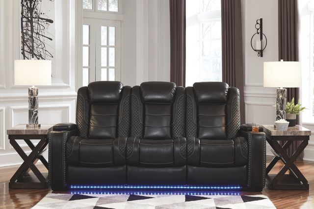 Signature Design by Ashley® Party Time Midnight Power Reclining Sofa with Adjustable Headrest 5