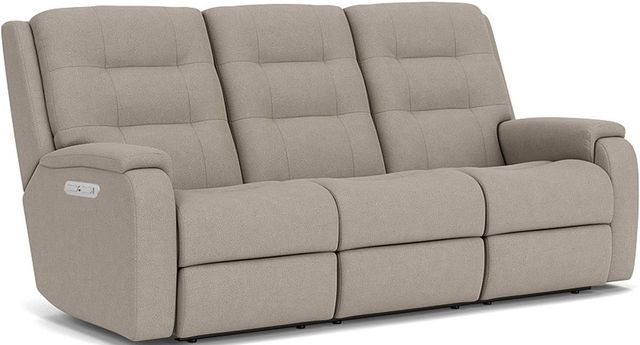 Flexsteel® Arlo Silver Fossil Power Reclining Sofa with Power Headrests ...