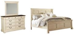 Signature Design by Ashley® Bolanburg 3-Piece Antique White California King Panel Bed Set