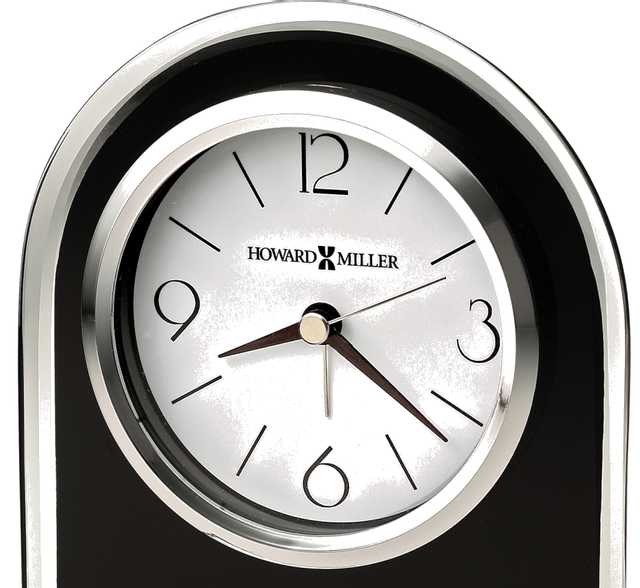 Howard Miller® Ebony Luster Black Glass Tabletop Clock 1