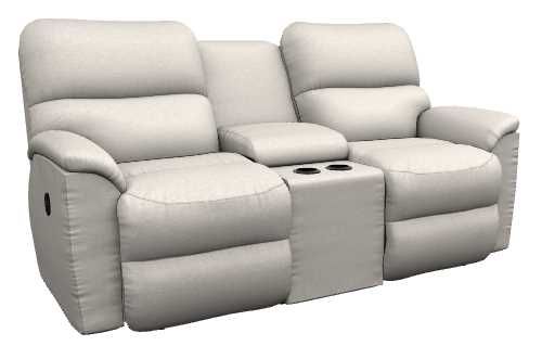 La-Z-Boy® Brooks Oyster Reclining Loveseat with Console