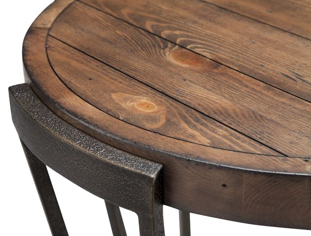 Magnussen Home® Yukon Bourbon/Aged Iron Demilune Sofa Table-1