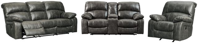 Signature Design by Ashley® Dunwell 3-Piece Steel Living Room Set with Power Reclining Sofa