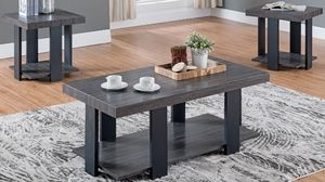 Crown Mark Randy 3-Piece Gray Living Room Table Set