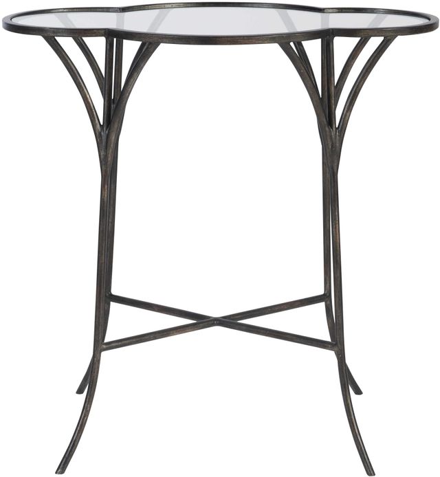 Uttermost® Adhira Glass Top Accent Table with Aged Black Base-0