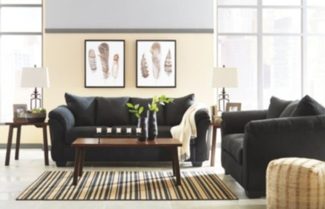 Signature Design by Ashley® Darcy 2-Piece Black Living Room Set-3