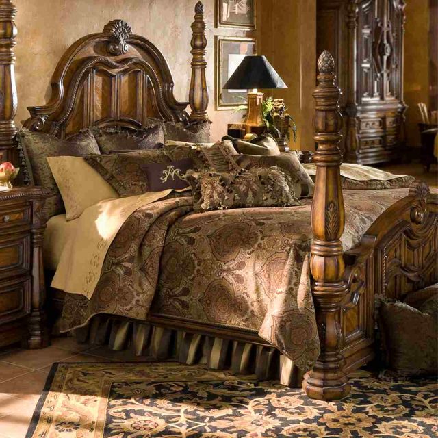 Michael Amini Pontevedra 13 Piece Olive King Comforter Set Bcs Ks13 Pntvda Olv Ihome Furniture