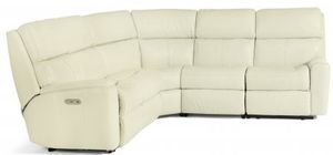 Flexsteel® Rio White Power Reclining Sectional with Power Headrests