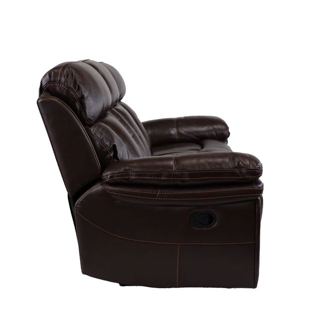 Man Wah Brown Leather Reclining Sofa-3