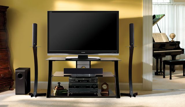 Bell'O® High Gloss Black Flat Panel A/V Furniture System 2