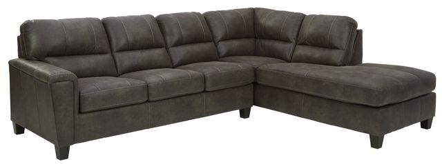 Signature Design by Ashley® Navi Smoke 2-Piece Sleeper Sectional with Chaise 0