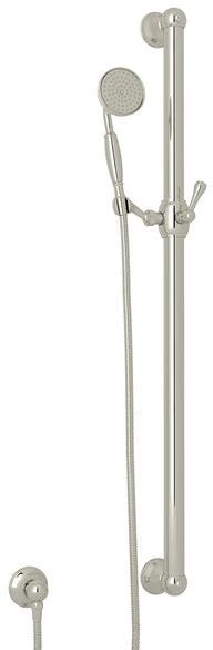 Rohl® Spa Shower Collection 36" Polished Nickel Decorative Grab Bar Set With Single-Function Anti-Calcium Handshower