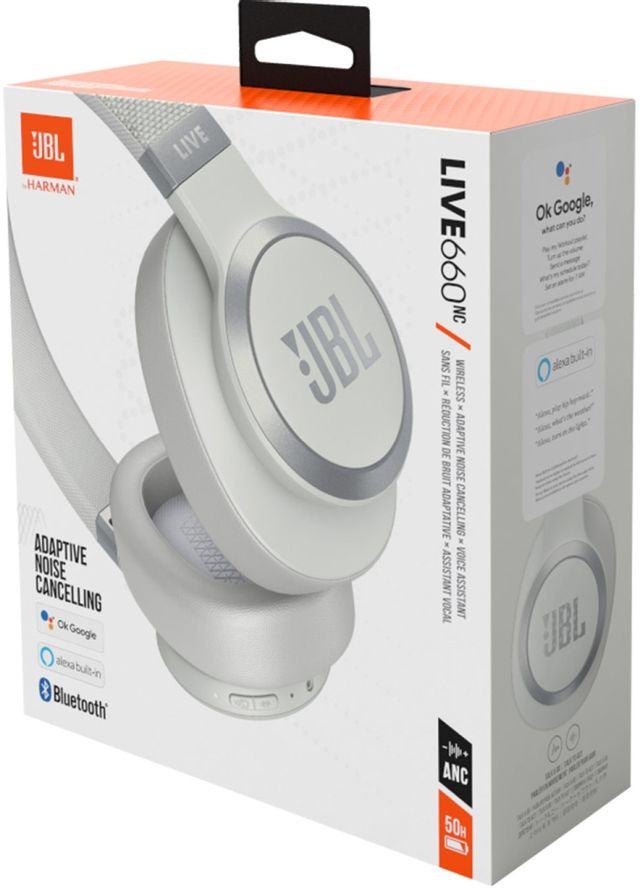 JBL® Live 660NC White Wireless Over-Ear Noise Cancelling Headphones 7