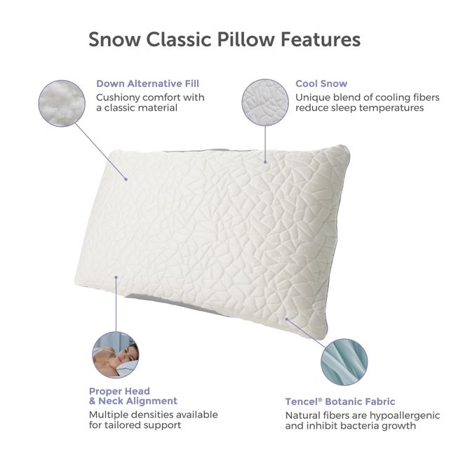 Protect-A-Bed® Therm-A-Sleep® White Snow Classic Queen Pillow-2