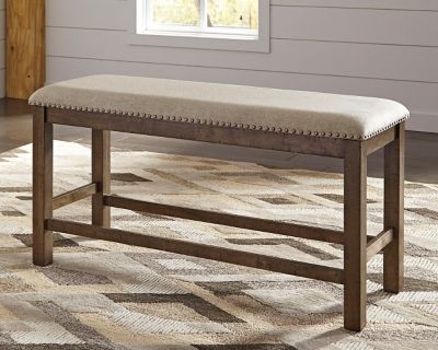 Signature Design by Ashley® Moriville Beige Double Upholstered Bench-1