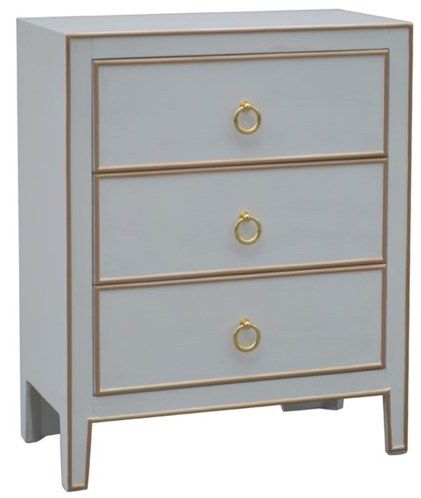 Crestview Collection Phoebe White and Gold Chest-0