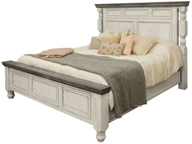 International Furniture Stone Wood 4 Piece King Bed Set-1