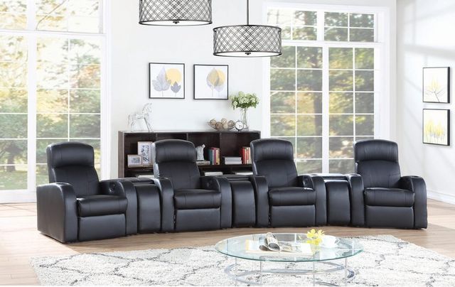 Coaster® Cyrus 7-Piece Black Home Theater Seating Set-2