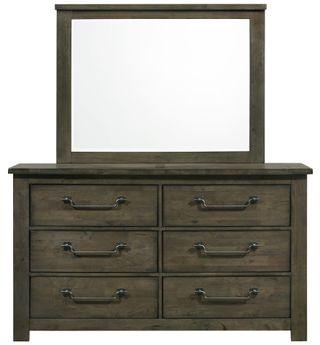 Elements International Maverick 2-Piece Antique Gray Dresser and Mirror Set