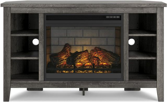 Signature Design by Ashley® Arlenbry Gray Corner TV Stand with Electric Infrared Fireplace Insert-1