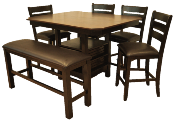 Allwood Furniture Group #113 6 Piece Two Tone Dining Set
