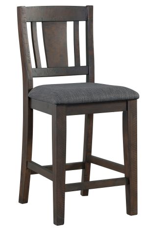 Elements International Cash 2-Piece Dark Gray Counter Height Side Chairs