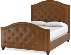 Bassett® Furniture Custom Upholstered Vienna Leather Queen Arched Bed with Tall Footboard