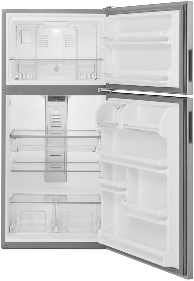 Maytag® 18.15 Cu. Ft. Monochromatic Stainless Steel Top Freezer Refrigerator 1