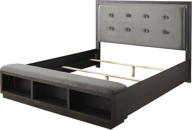 Signature Design by Ashley® Hyndell Dark Brown King Upholstered Storage Bed 1